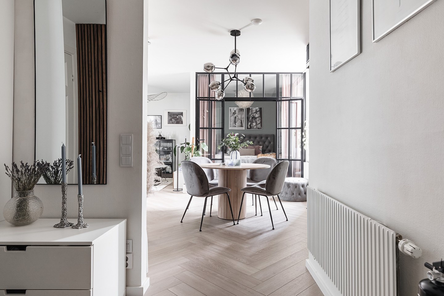 salon et chambre verrière appartement 50m2