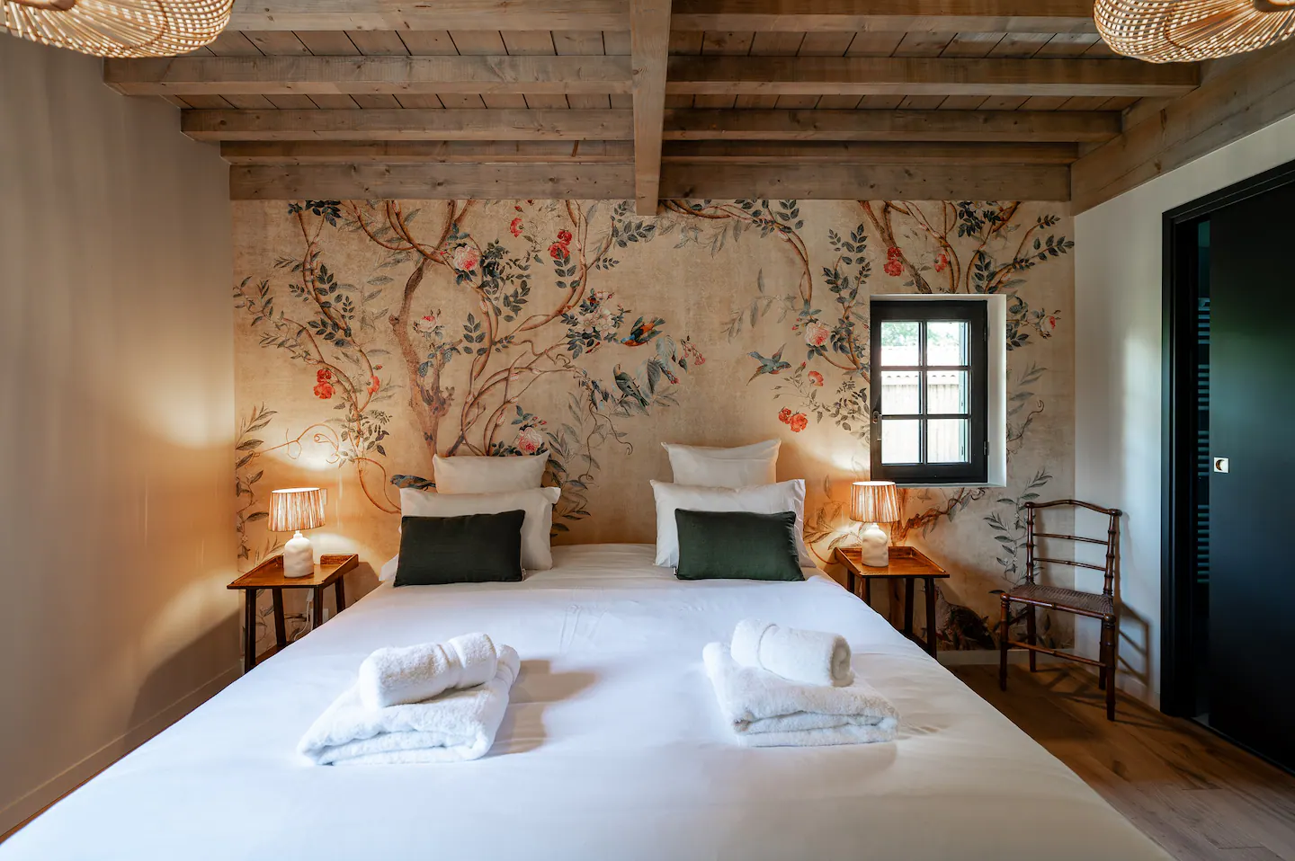 chambre avec poutres maison landaise Marie-Lys chambre avec poutres maison landaise Marie-Lys