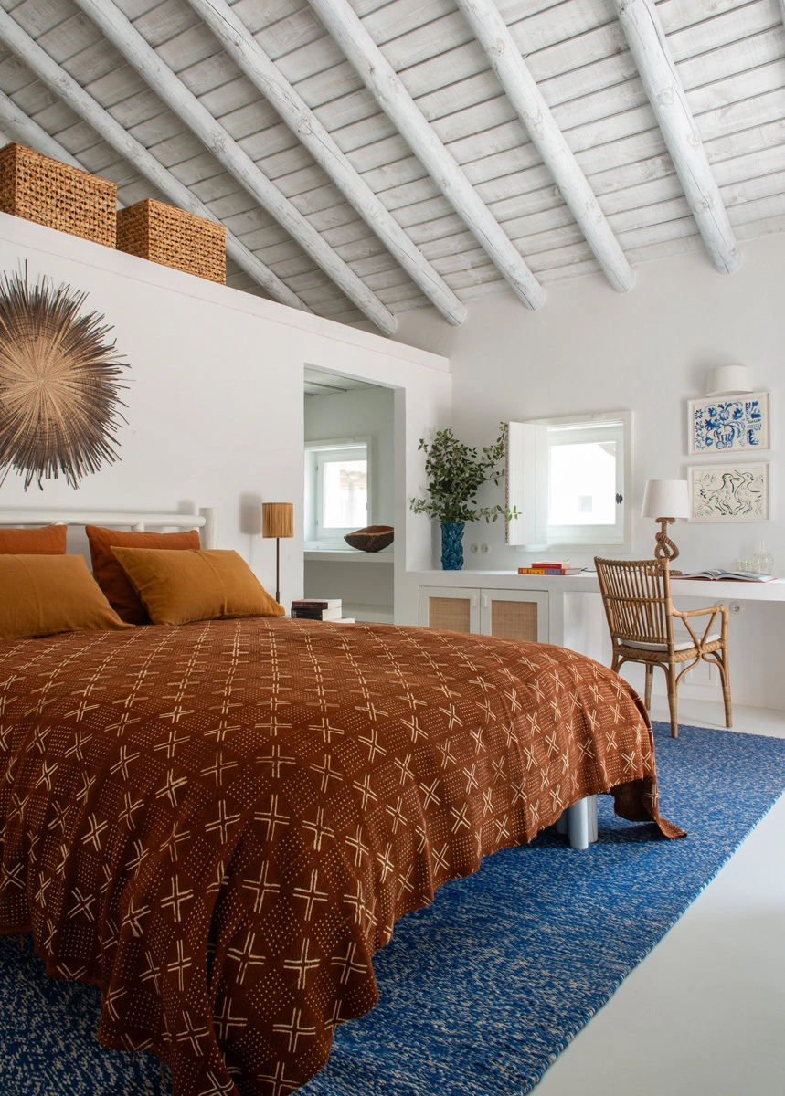chambre décoration rustique chic maison avec piscine Casa Montado Portugal