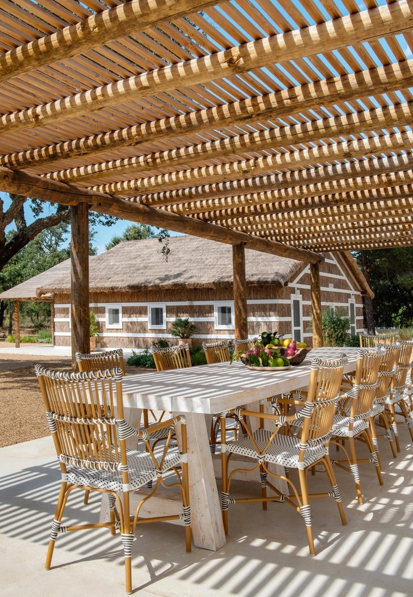 terrasse avec pergola bois Casa Montado Portugal