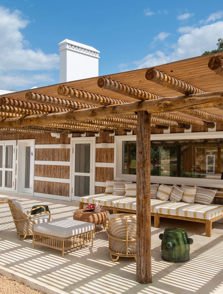 terrasse avec pergola bois Casa Montado Portugal