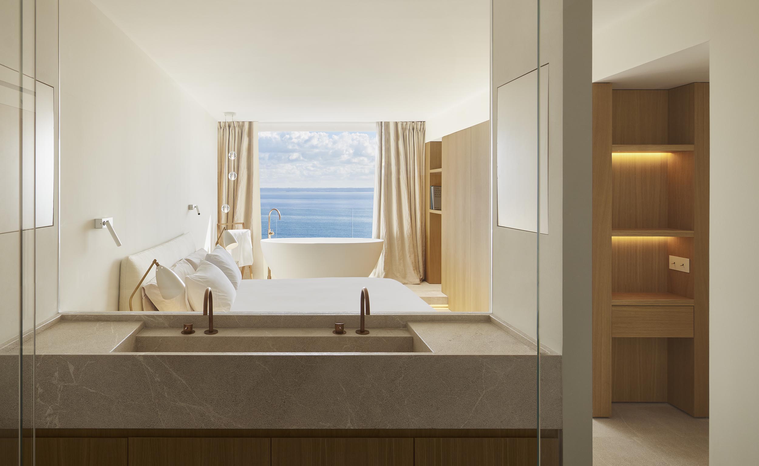 chambre avec salle de bain vue mer décoration contemporaine chambre avec salle de bain vue mer décoration contemporaine