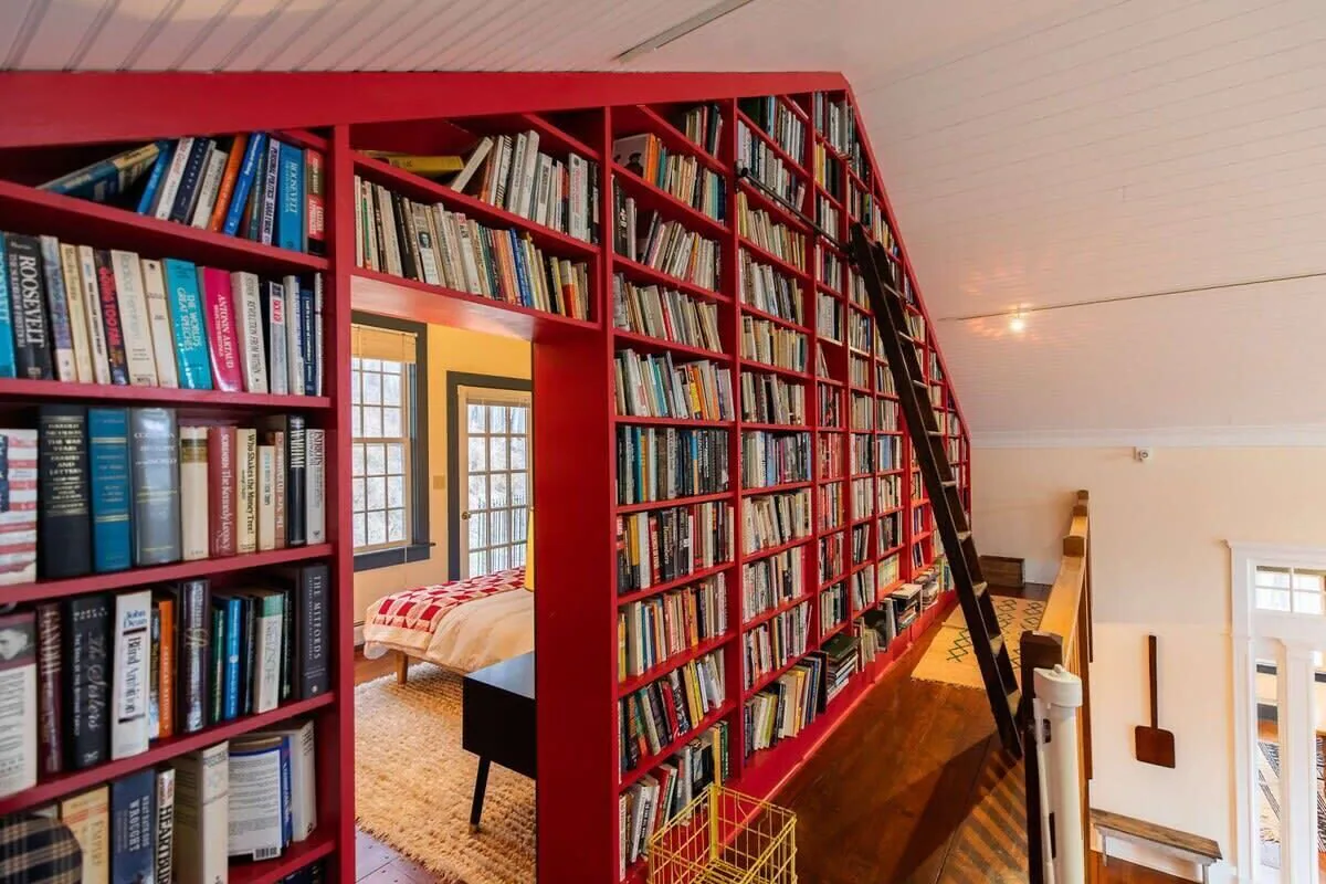 bibliothèque maison de campagne en bois Vallée de l'Hudson The Library House