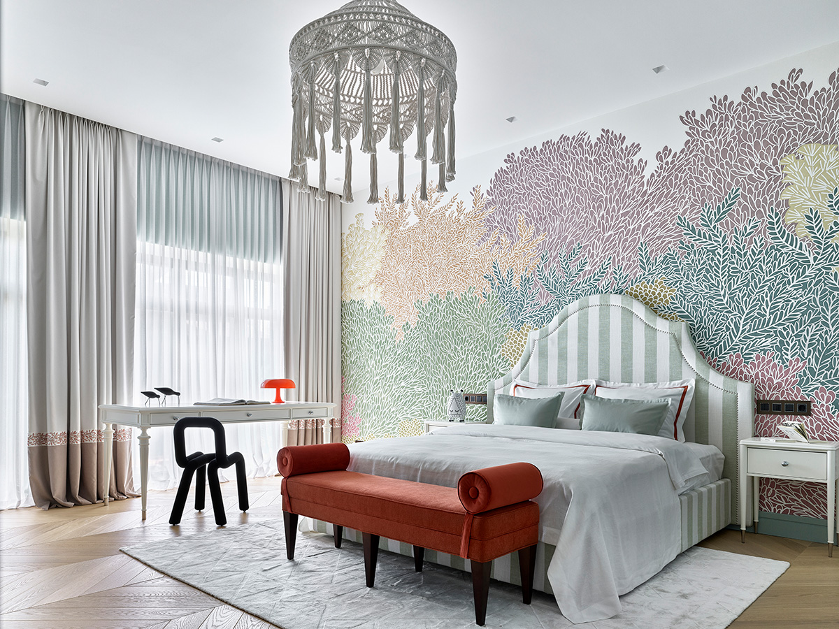 chambre décoration contemporaine et design colorée