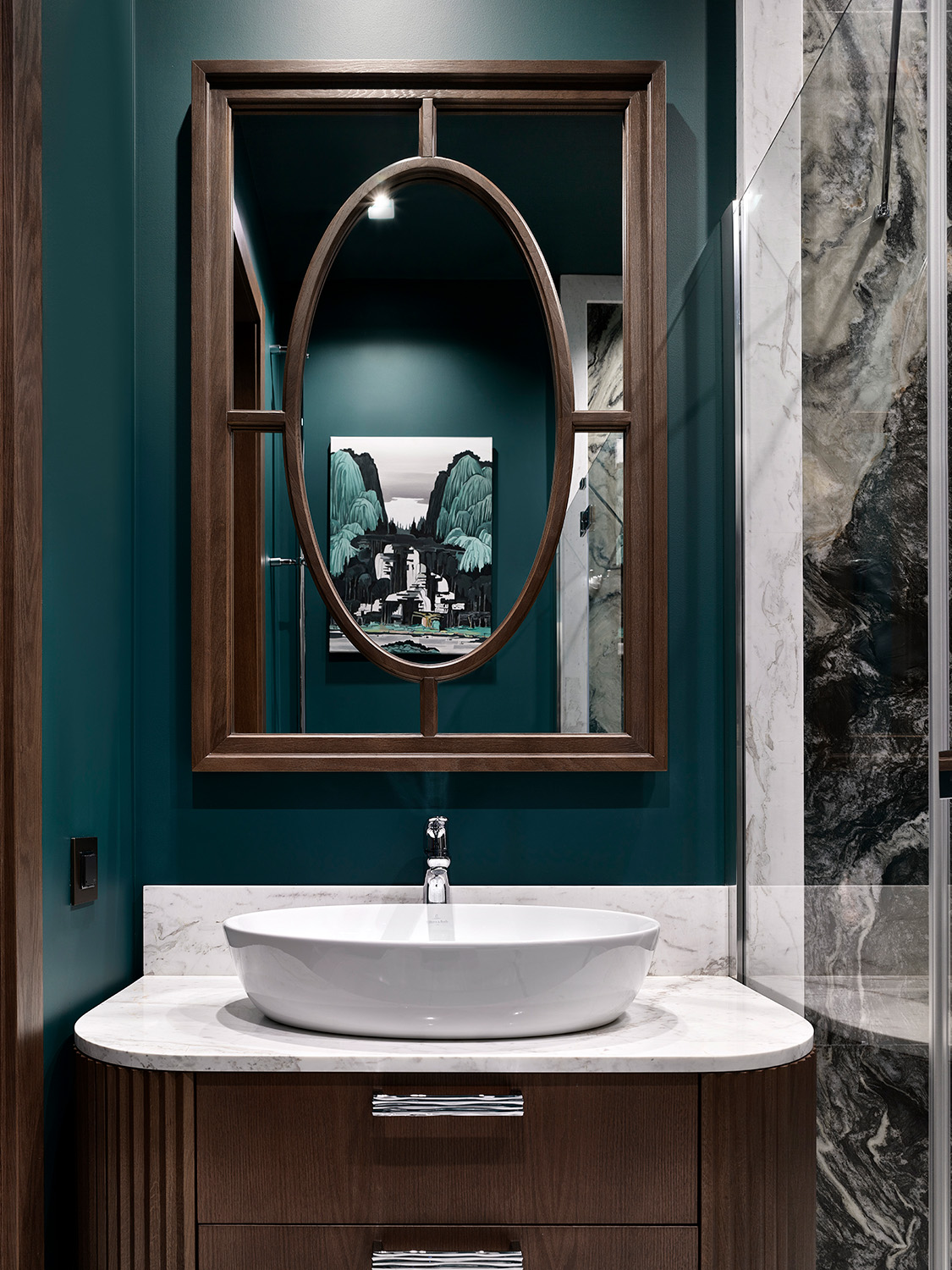 salle de bain bleue