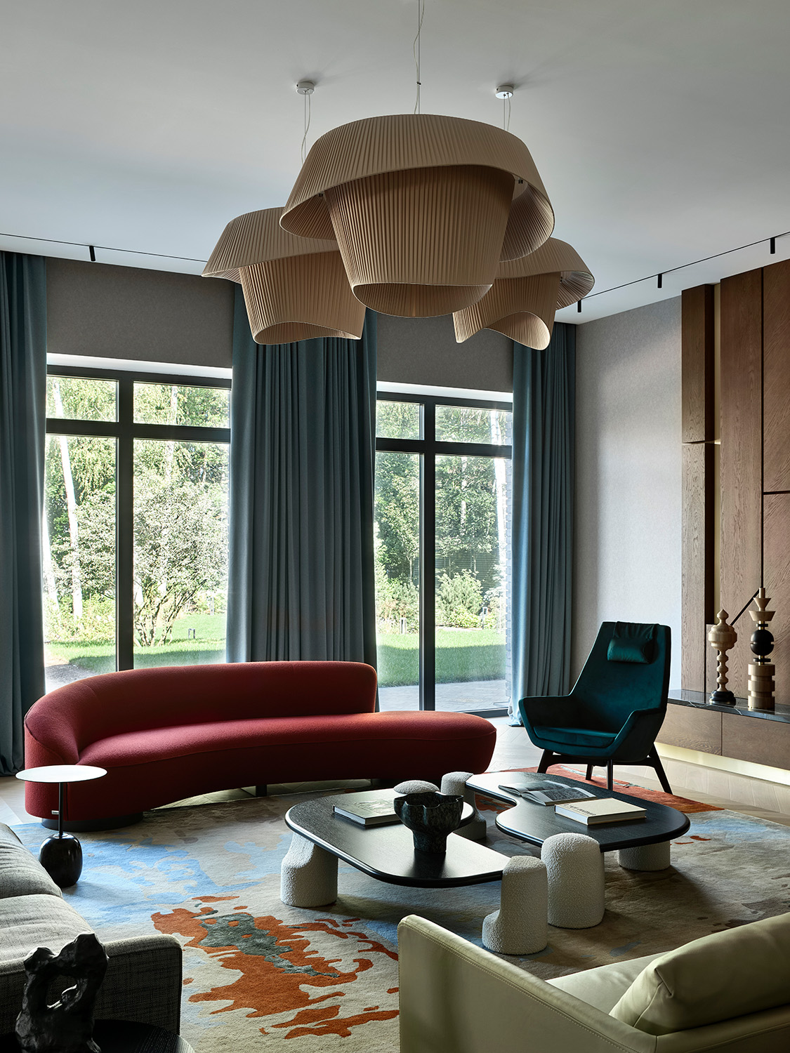 salon décoration contemporaine et design colorée