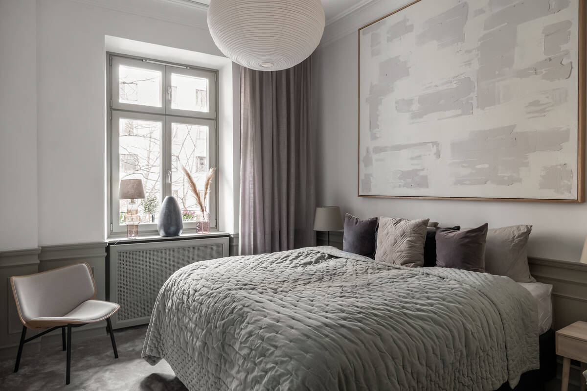 chambre grise décoration contemporaine