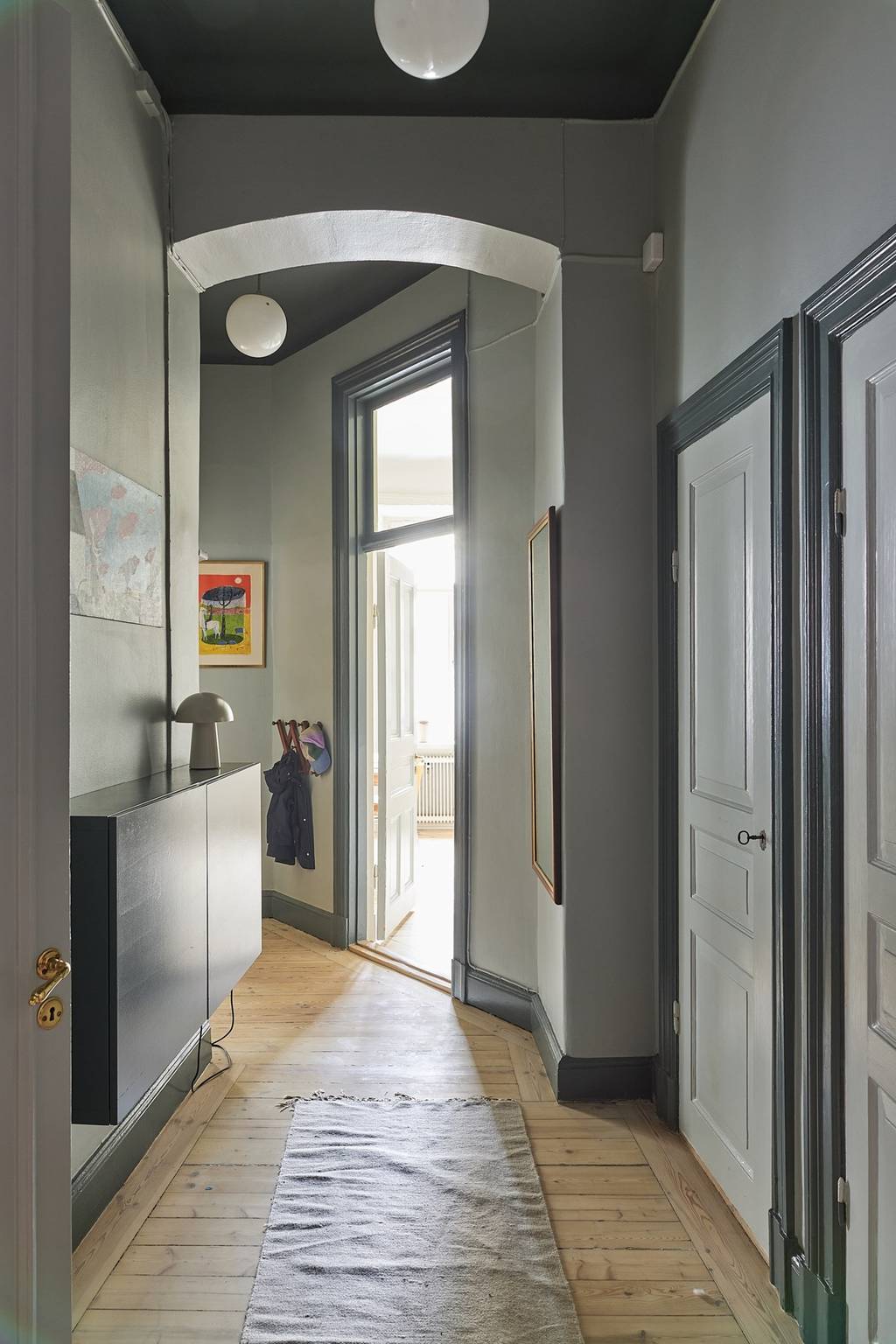 entrée avec parquet décoration scandinave