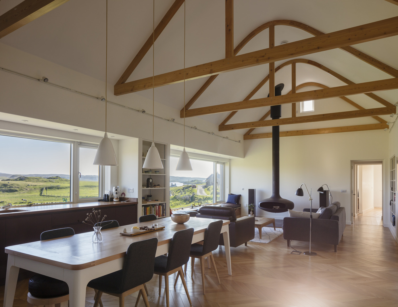 salon avec cheminée Domofocus maison en bois salon avec cheminée Domofocus maison en bois