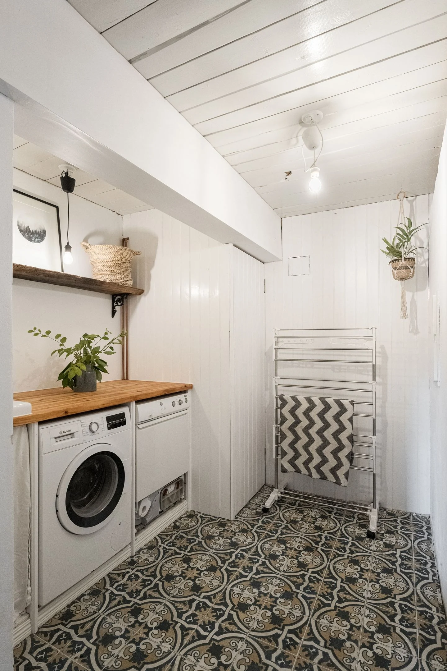 buanderie décoration rustique chic
