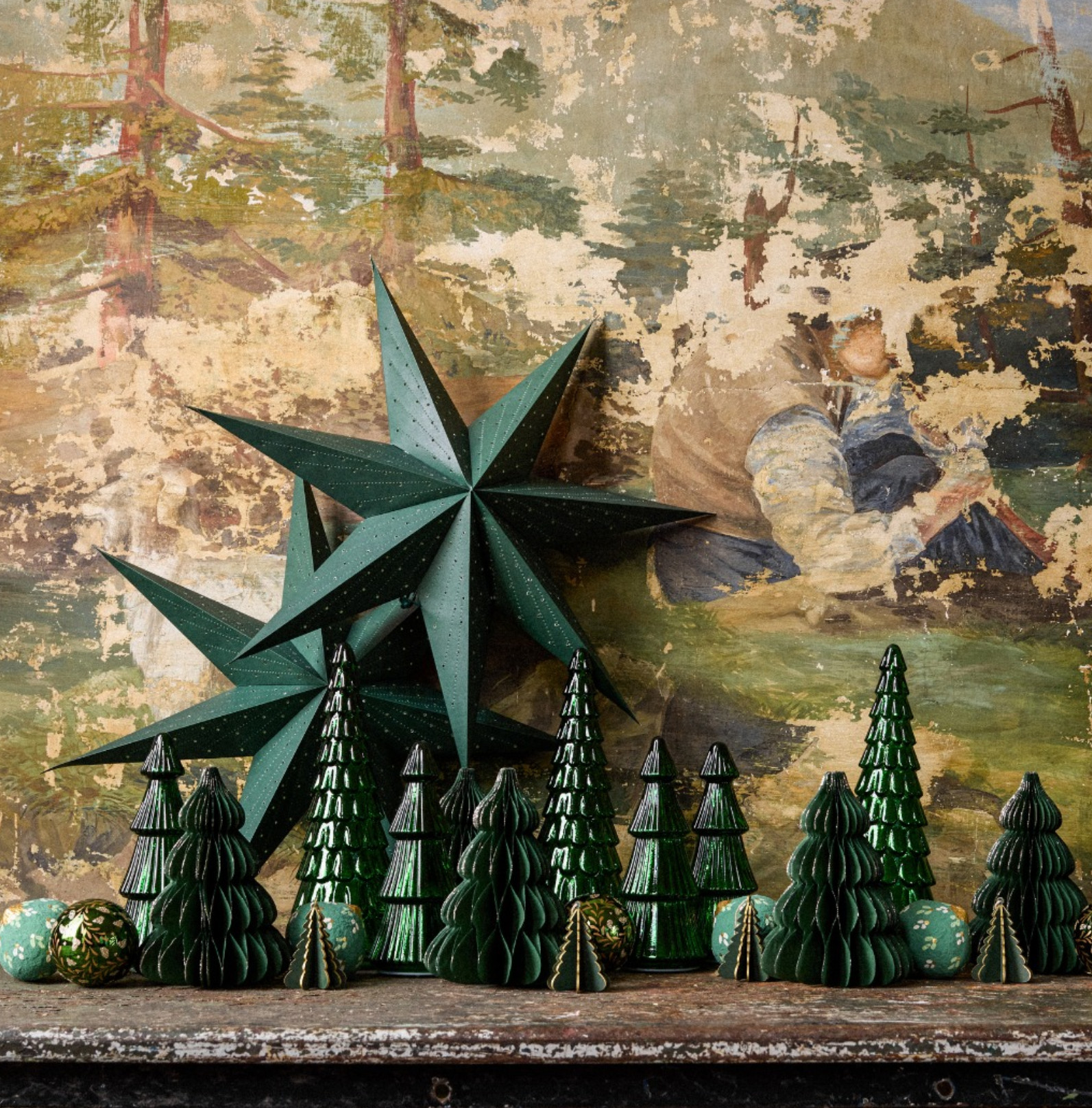 étoiles vertes décoration Noël Maisons du Monde