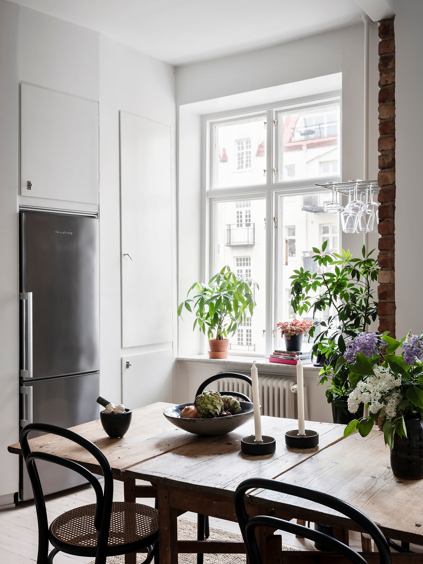 cuisine mur de briques studio 37m2