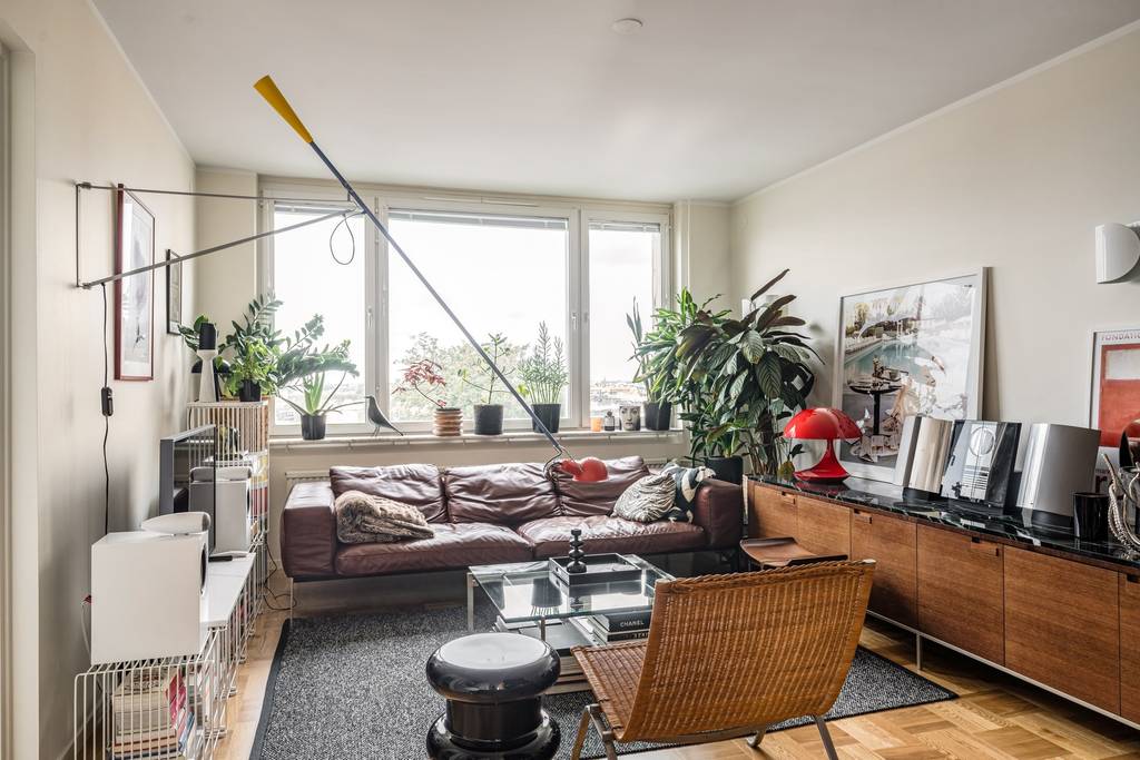 salon décoration mid-century appartement 87m2