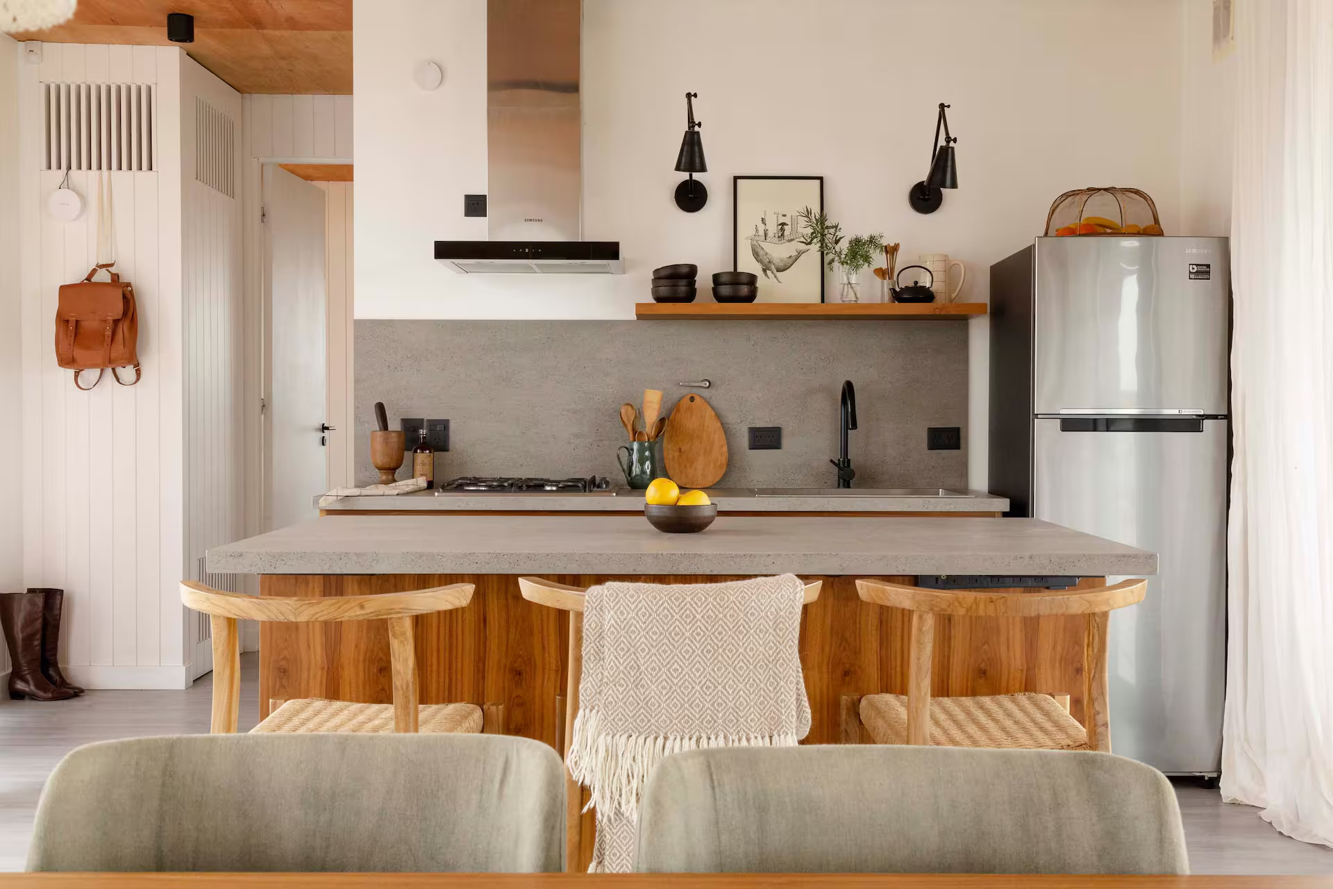 cuisine ouverte bois contemporaine maison préfabriquée cuisine ouverte bois contemporaine maison préfabriquée