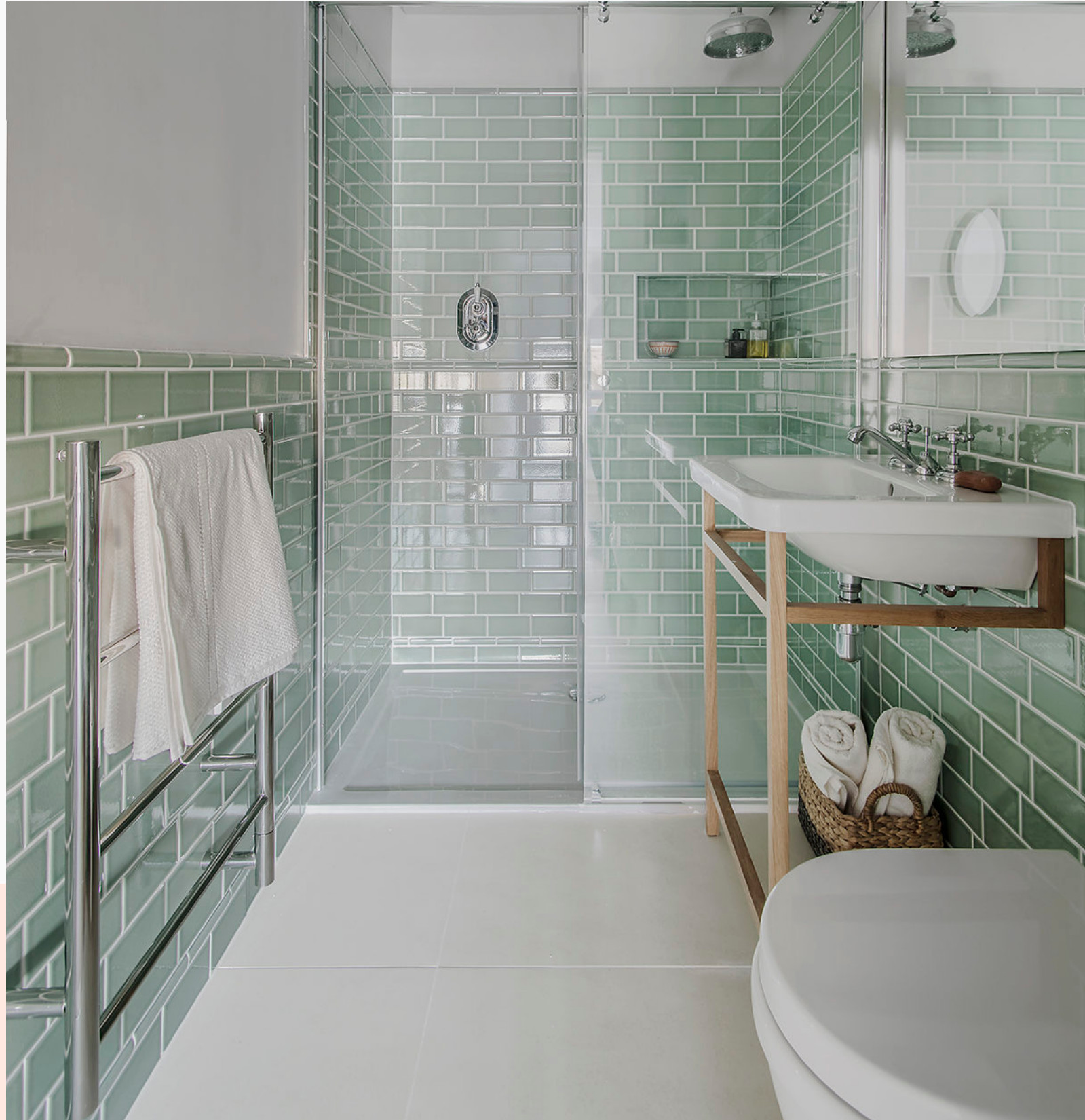 salle de bain carrelage vert maison de ville