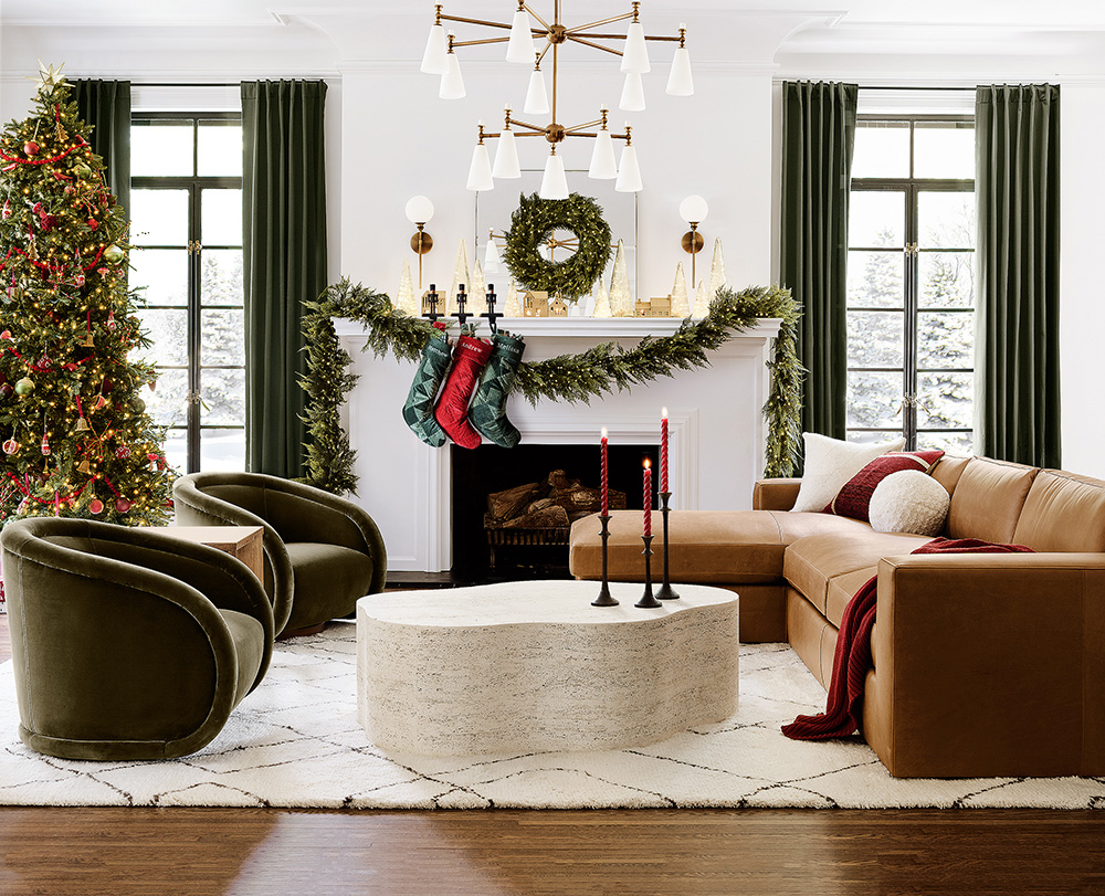 salon décoration Noël Crate & Barrel salon décoration Noël Crate & Barrel