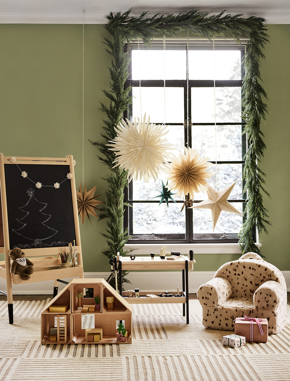 salle de jeux enfant décoration Noël Crate & Barrel salle de jeux enfant décoration Noël Crate & Barrel
