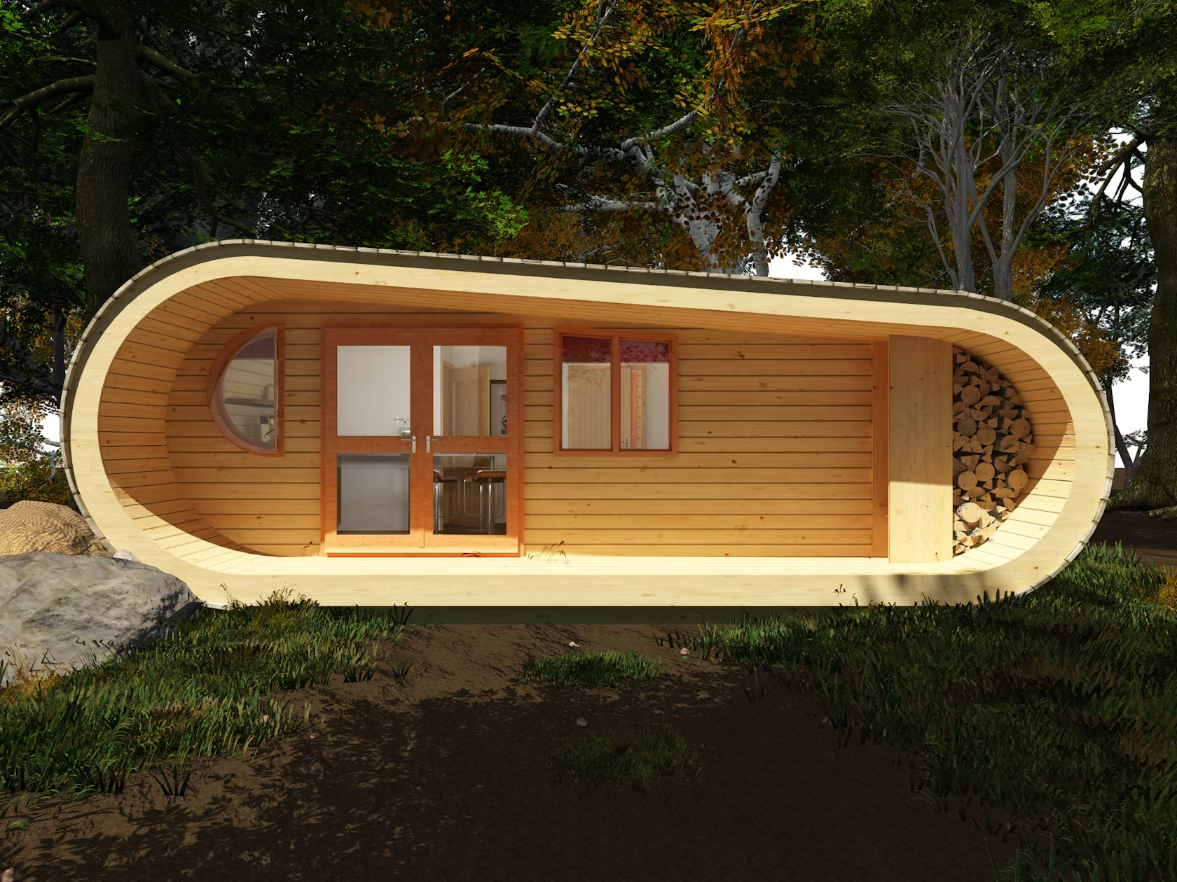 petite maison 48m2 aux lignes courbes Blue Forest