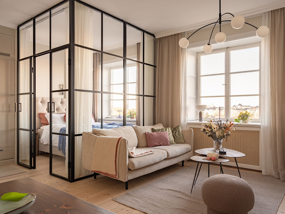 studio 36m2 avec verrière pour chambre séparée