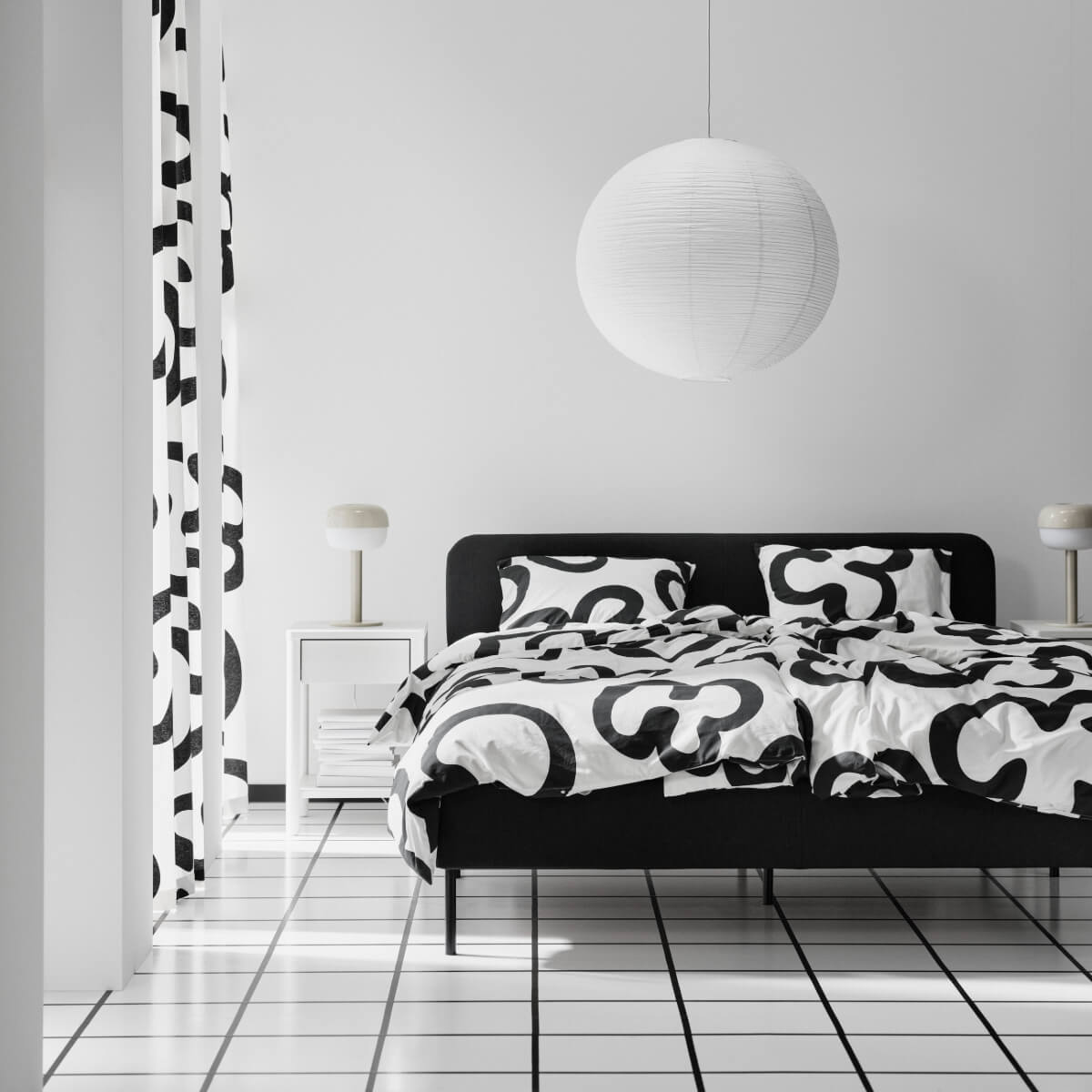 chambre blanche et noire
