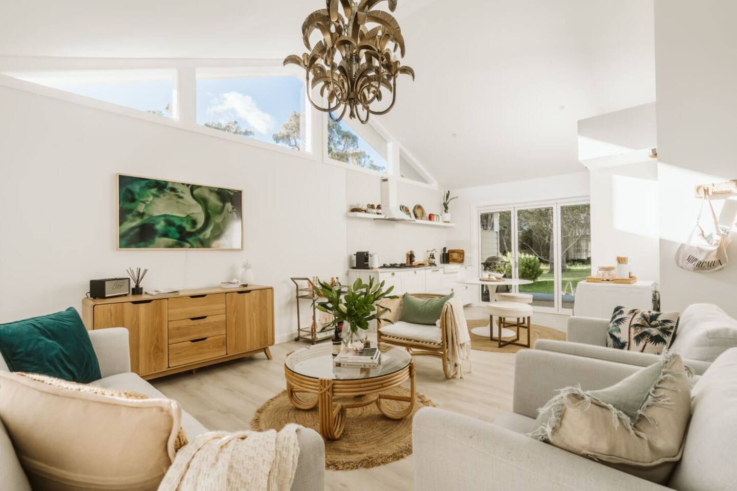 salon décoration contemporaine maison de plage