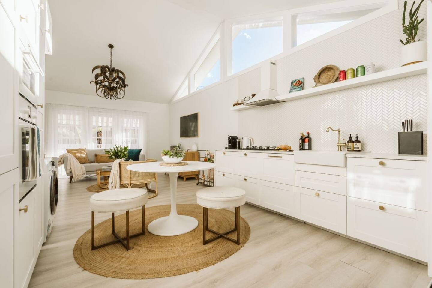 cuisine et salon décoration contemporaine maison de plage