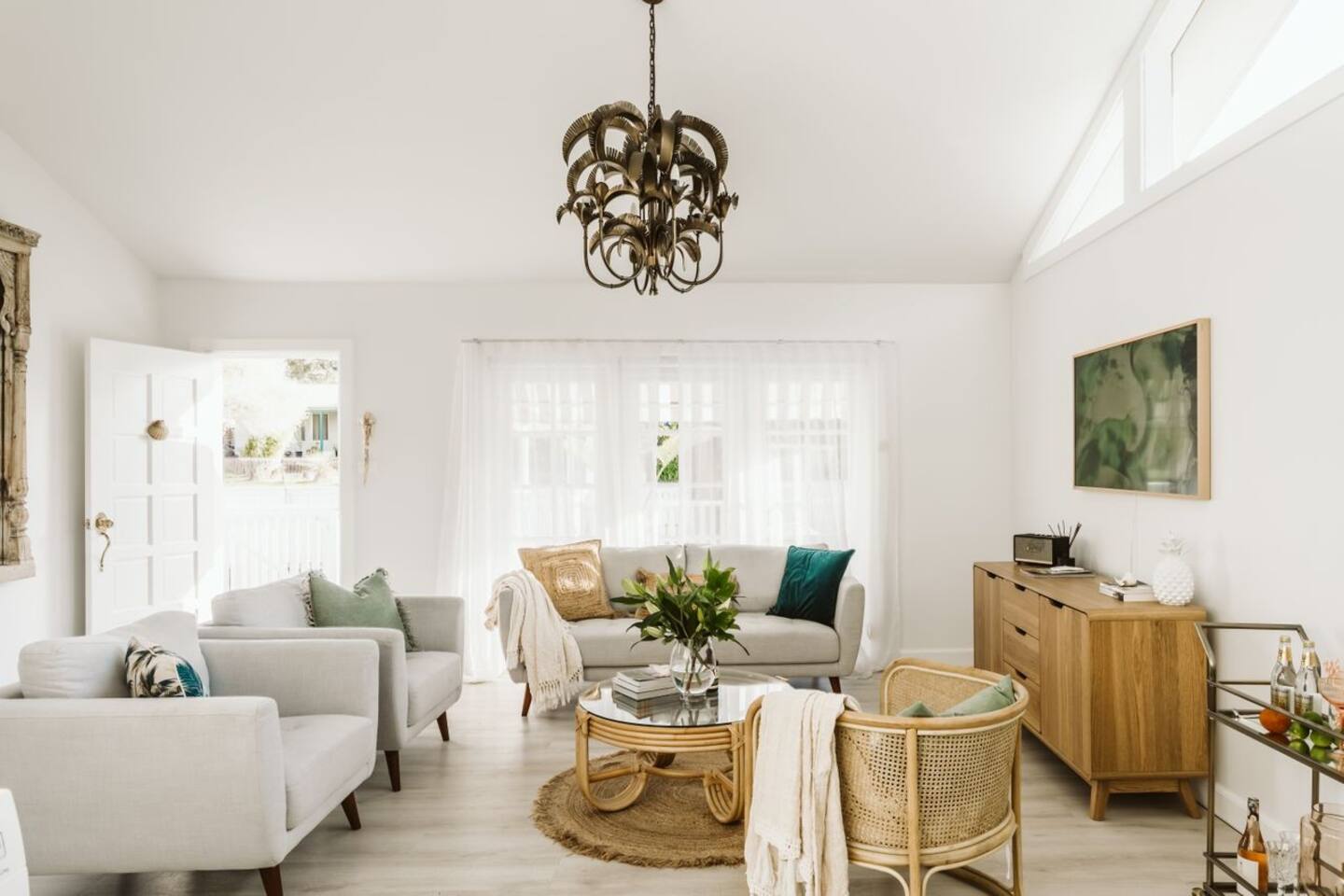 salon décoration contemporaine maison de plage