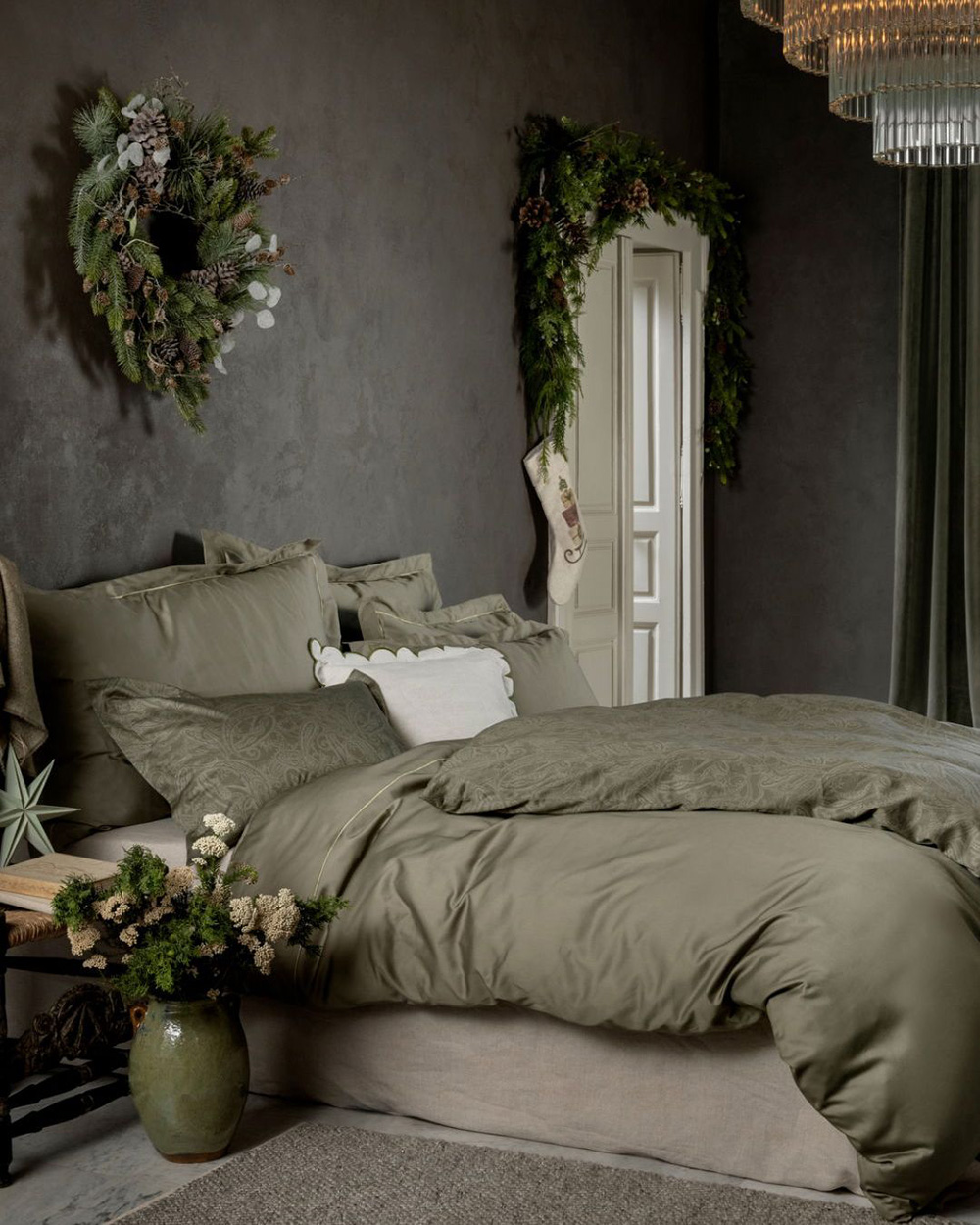 chambre maison avec décoration Noël traditionnel chambre maison avec décoration Noël traditionnel
