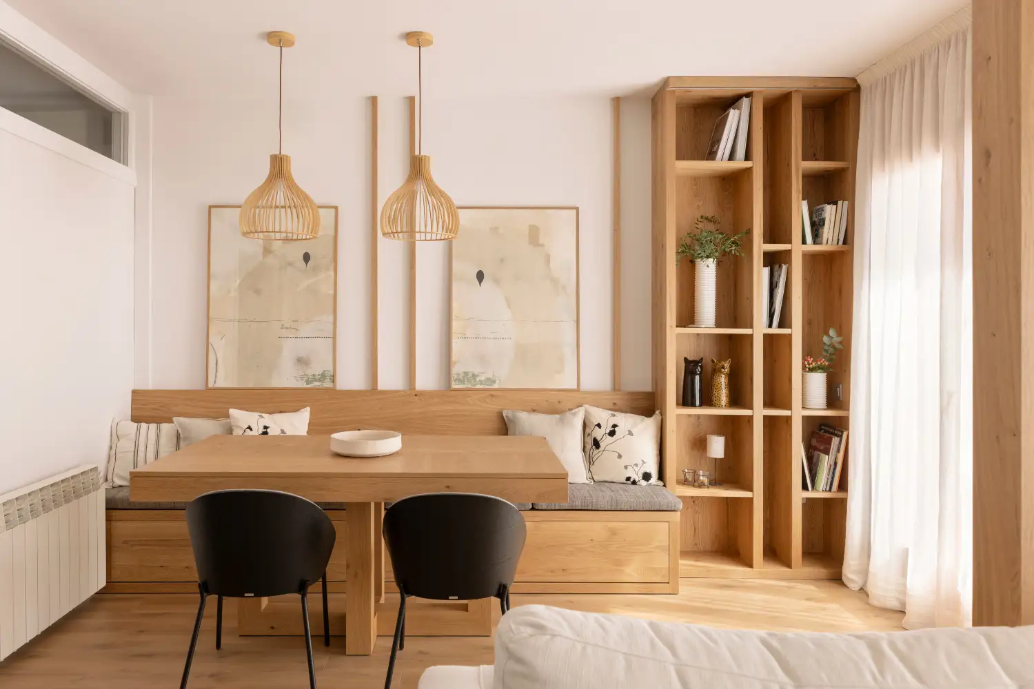 salon et salle à manger petit appartement 57m2 