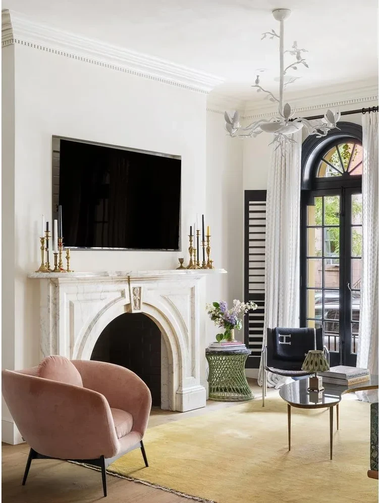 salon maison de ville New York décoration contemporaine