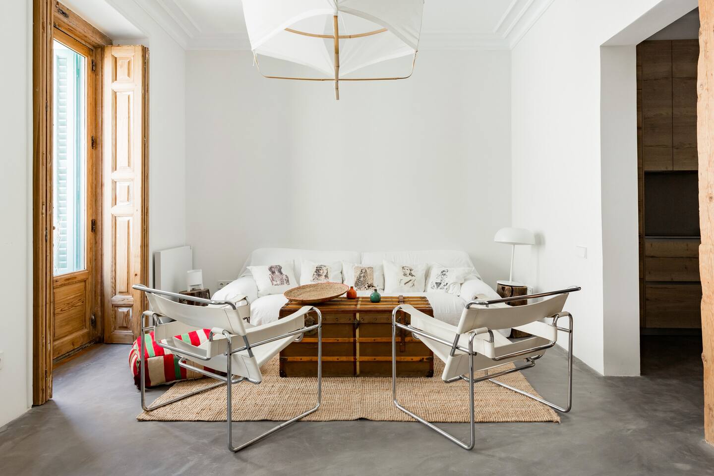 salon décoration naturelle bohème chic appartement Madrid