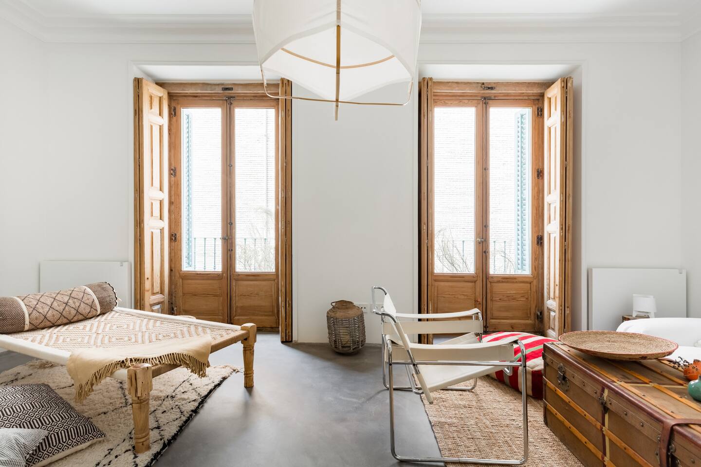 salon décoration naturelle bohème chic appartement Madrid