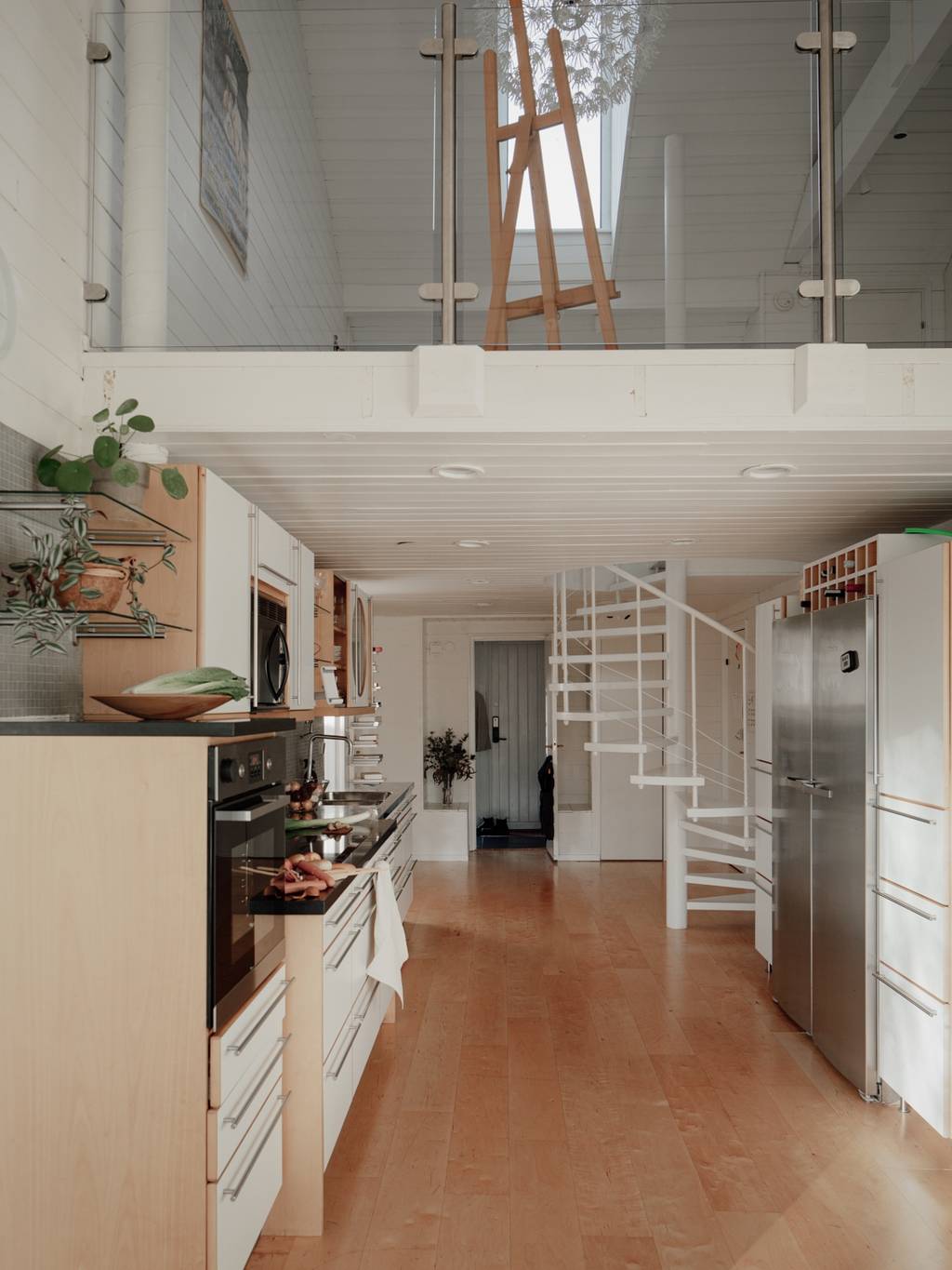 cuisine avec mezzanine maison en bois