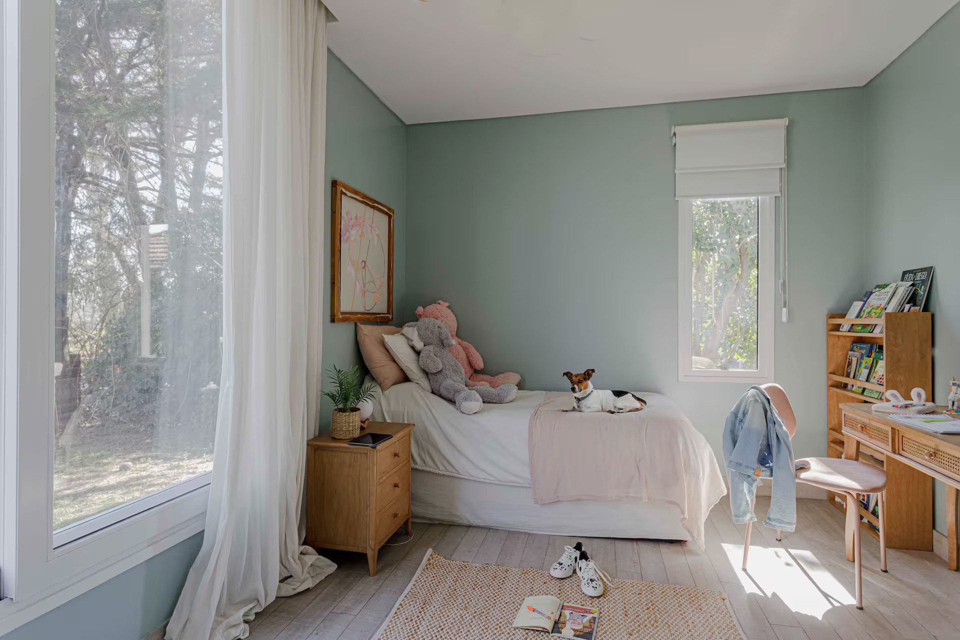 chambre enfant mur vert