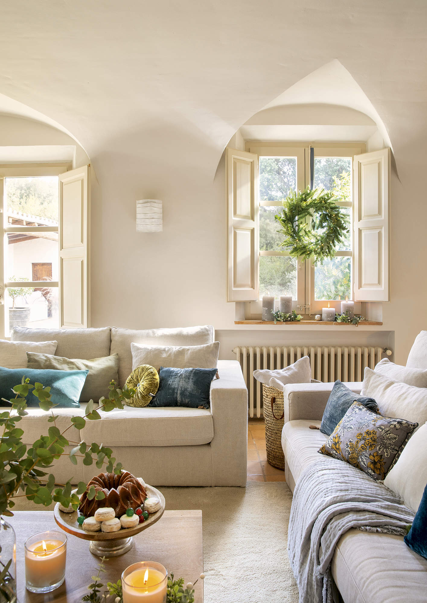 salon avec décoration Noël