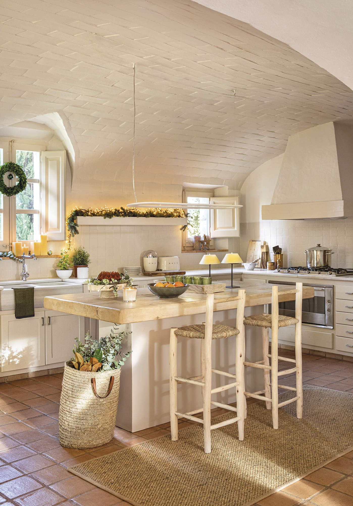 cuisine avec décoration Noël