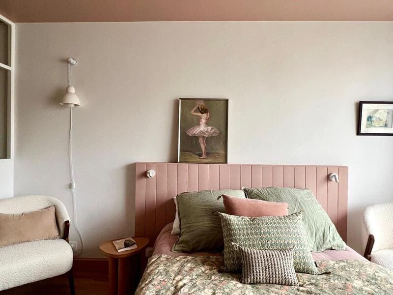 chambre rose et verte rénovation par Happy Pog photo Billie Blanket