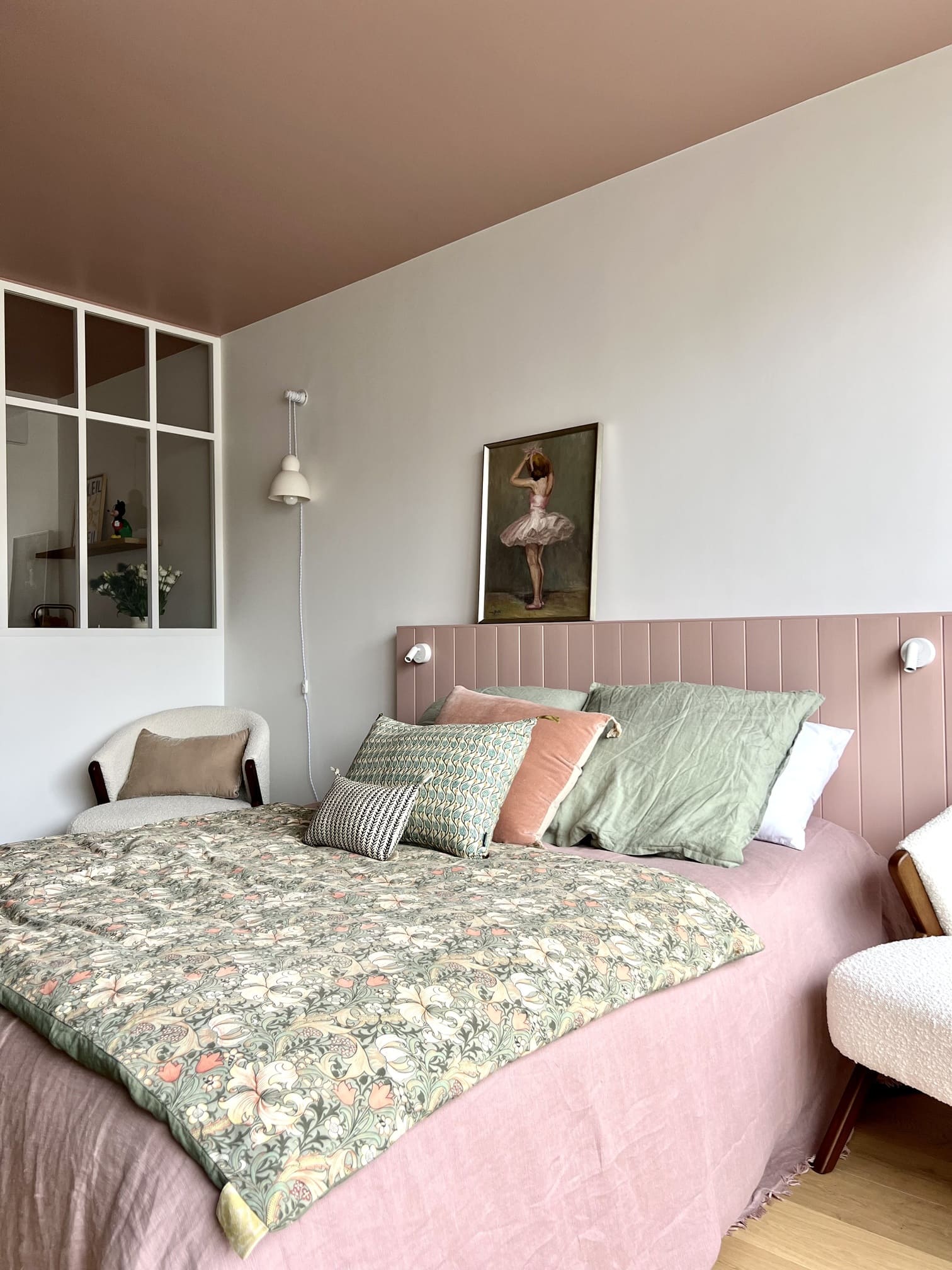 chambre rose et verte rénovation par Happy Pog photo Billie Blanket