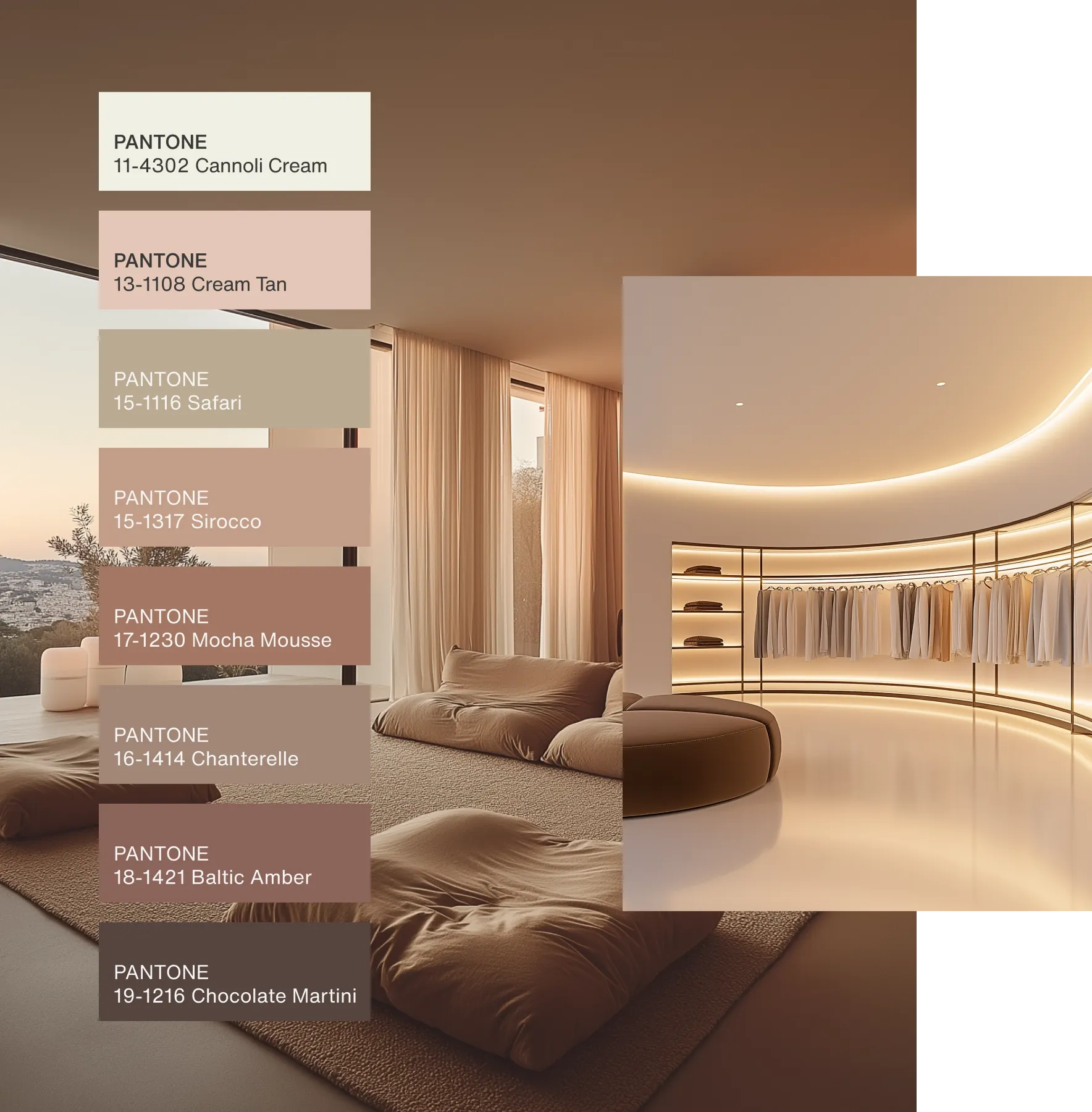 gamme couleur Mocha Mousse couleur PANTONE 2025 gamme couleur Mocha Mousse couleur PANTONE 2025