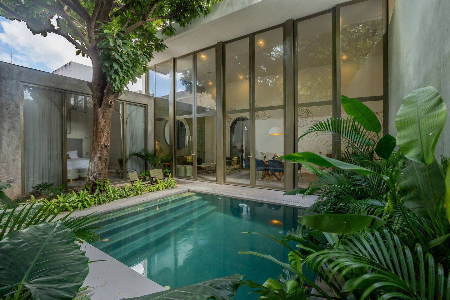 jardin avec piscine maison mexicaine Merida Casa Yucatan Jay jardin avec piscine maison mexicaine Merida Casa Yucatan Jay