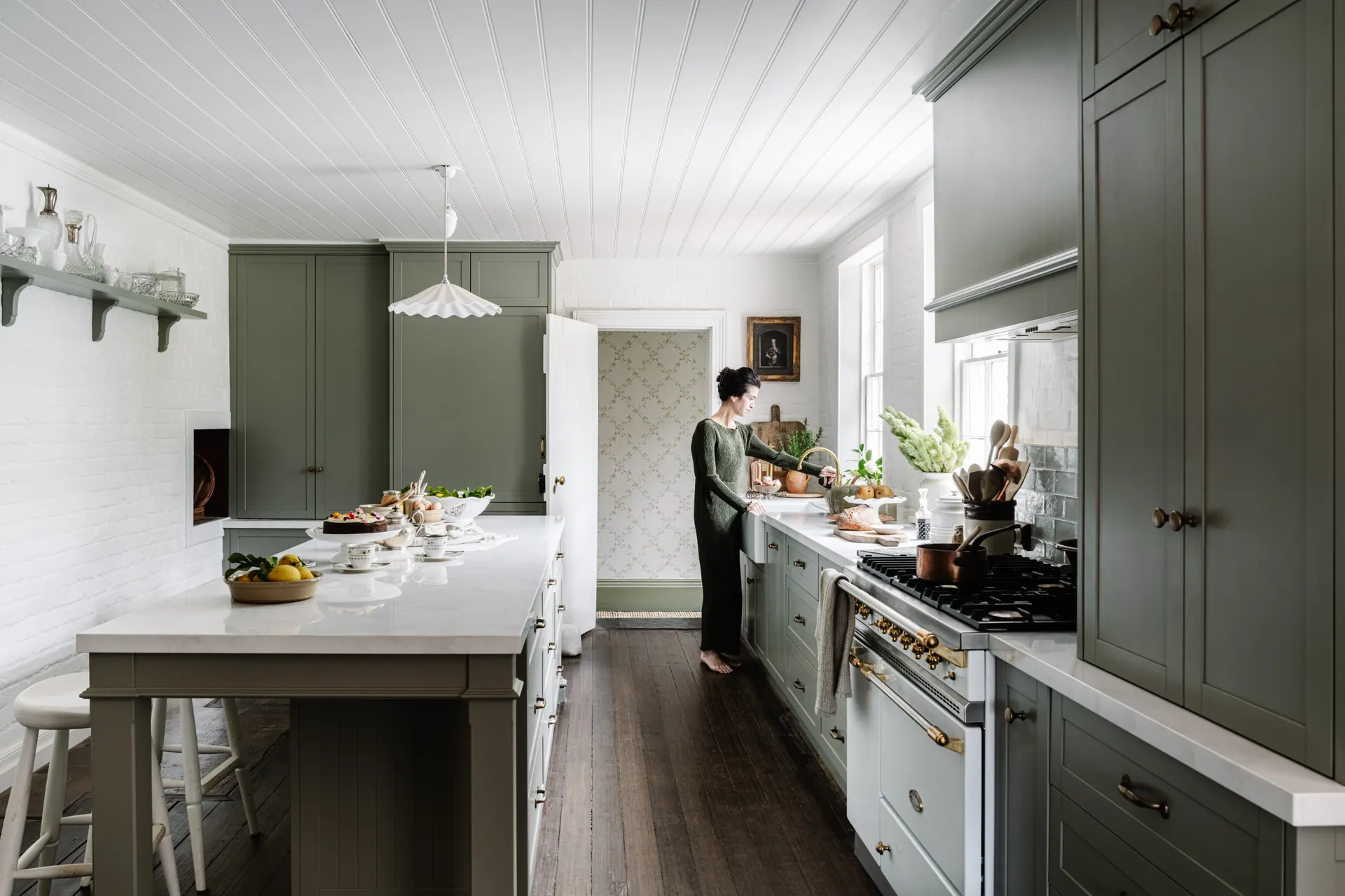 cuisine verte maison ancienne rénovée Beulah House Tasmanie