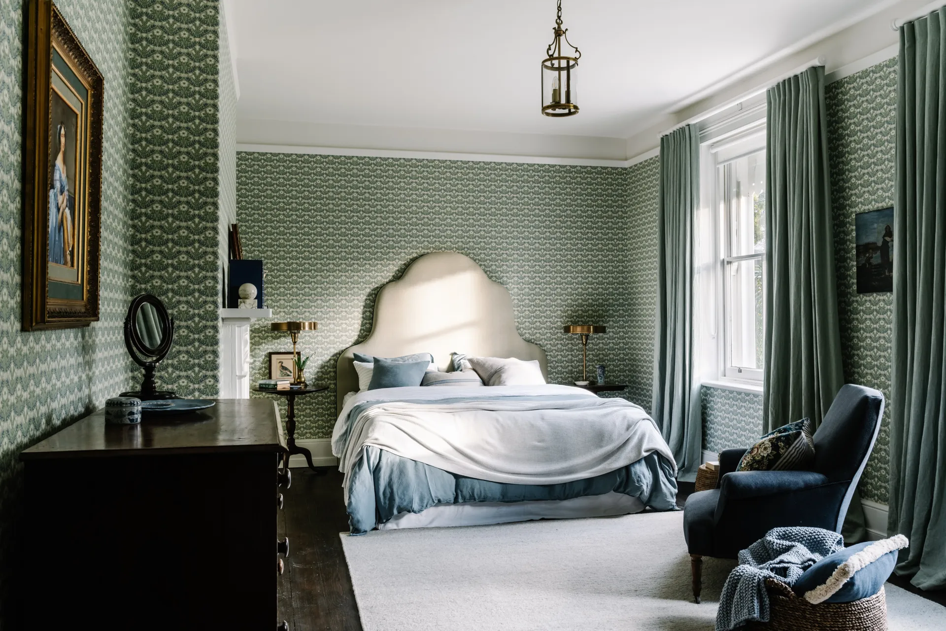 chambre verte maison ancienne rénovée Beulah House Tasmanie