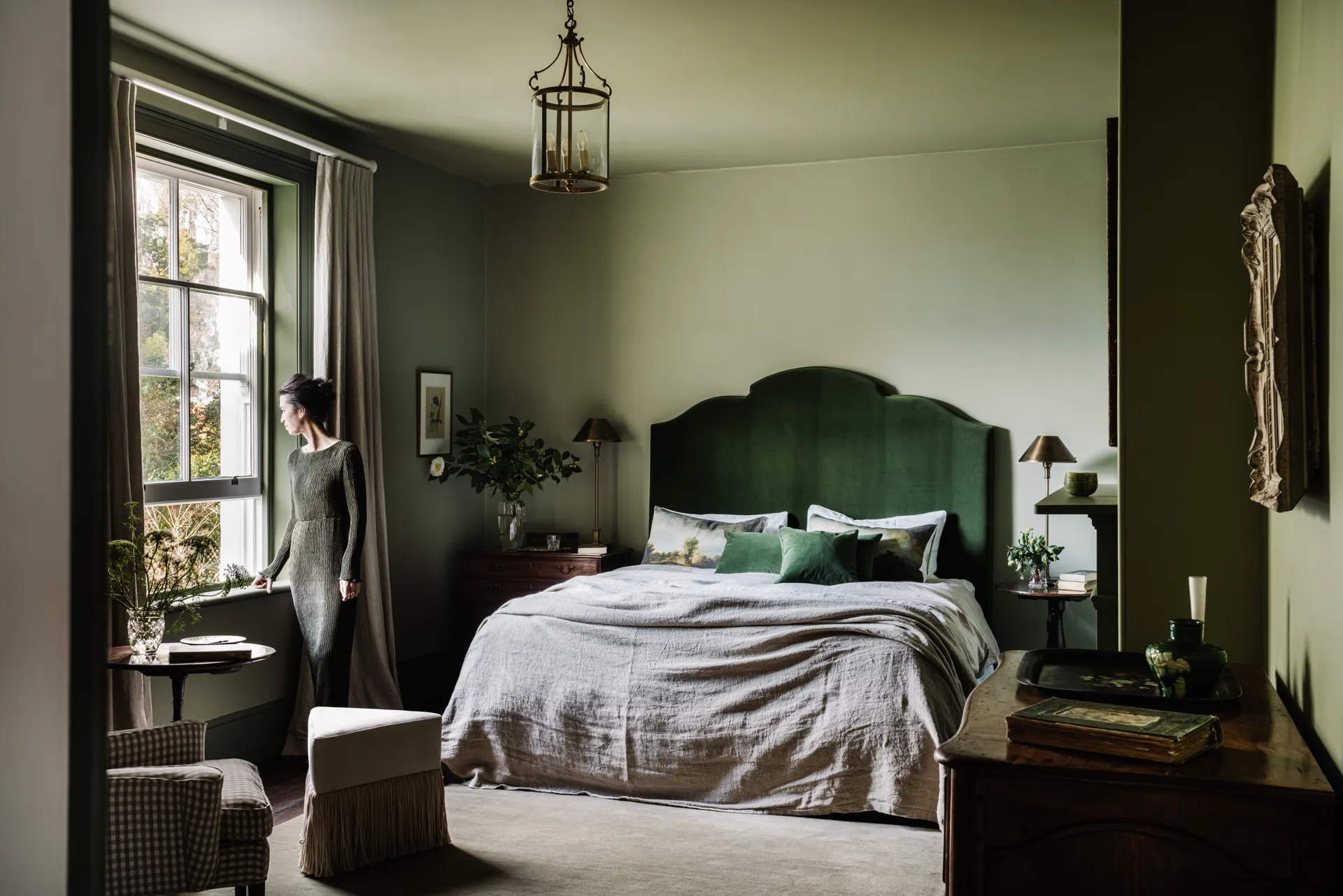 chambre verte maison ancienne rénovée Beulah House Tasmanie