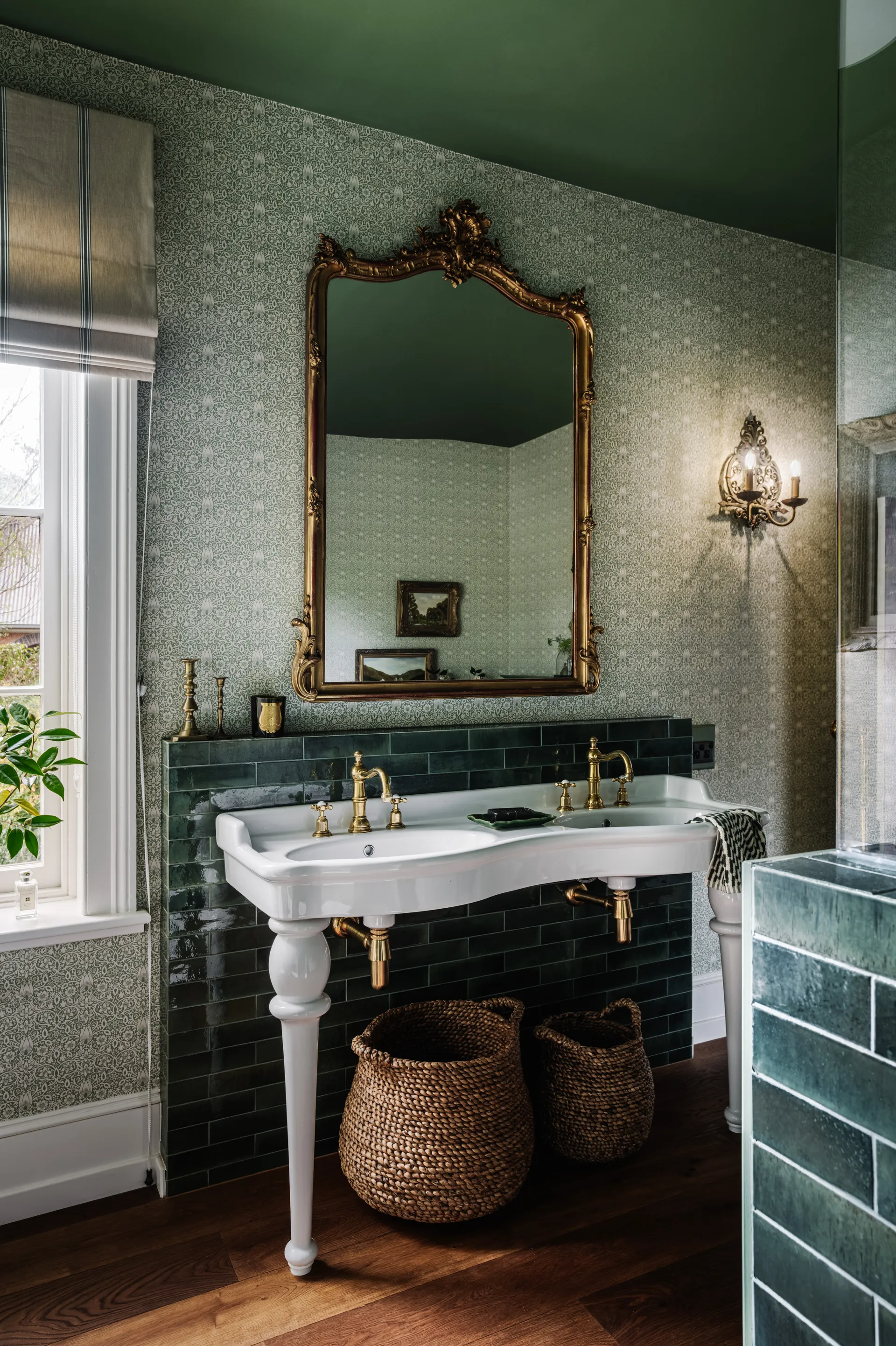 salle de bain vintage verte Beulah House Tasmanie