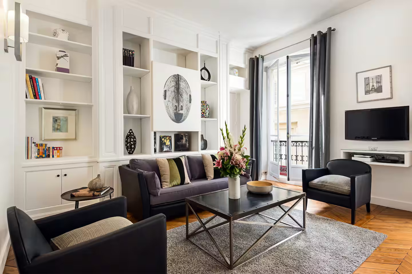 salon appartement haussmannien Paris