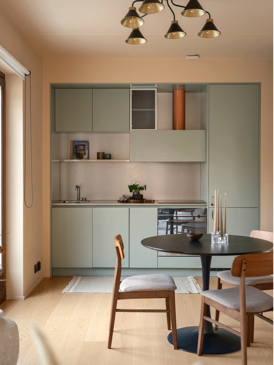 cuisine verte design deux-pièces de 34m2 cuisine verte design deux-pièces de 34m2