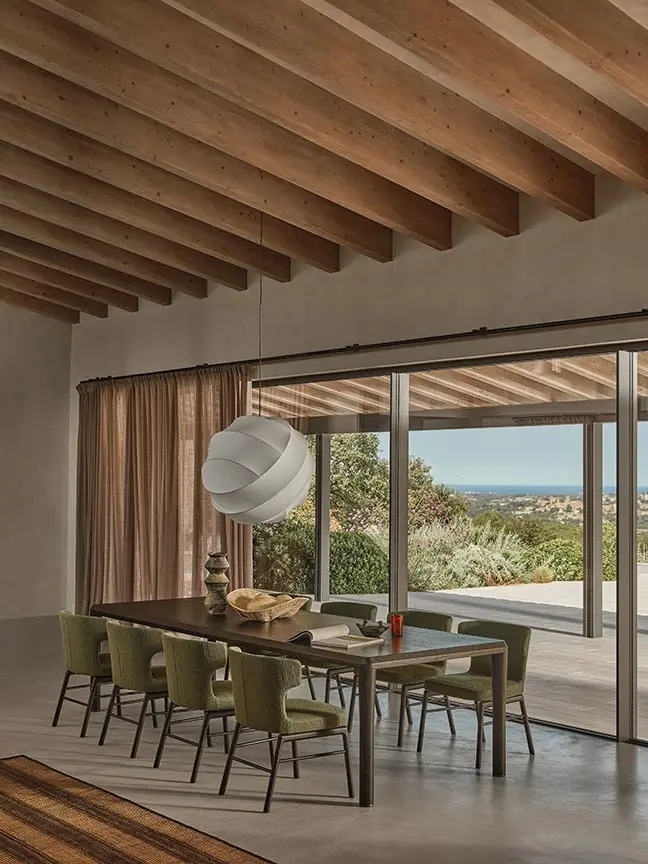 salle à manger décoration design Flexform maison en pierres contemporaine