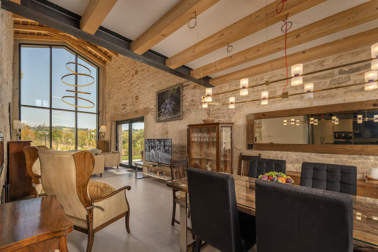 salon maison en pierres rénovée Croatie, Villa la Vinella