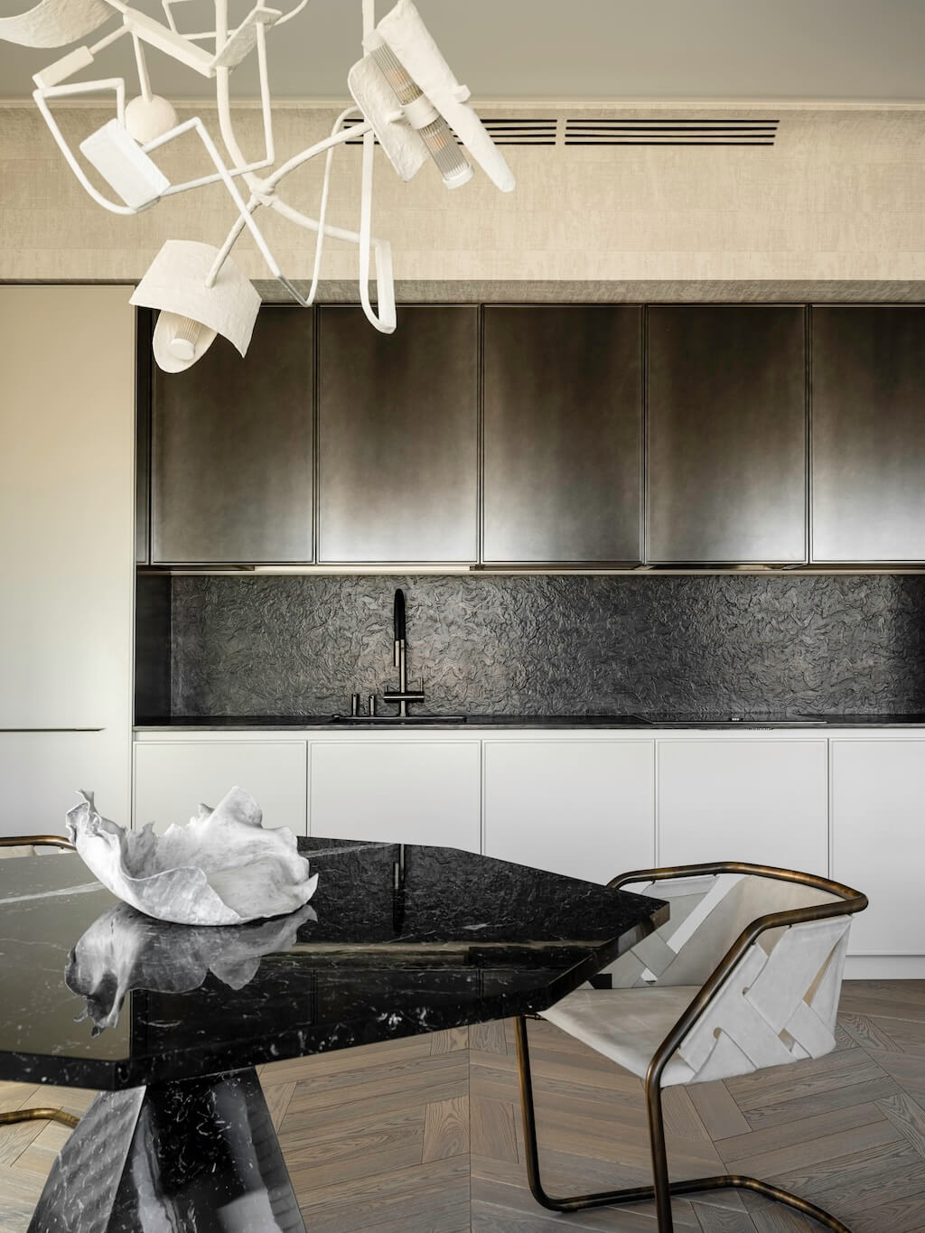 cuisine ouverte décoration design appartement 145m2