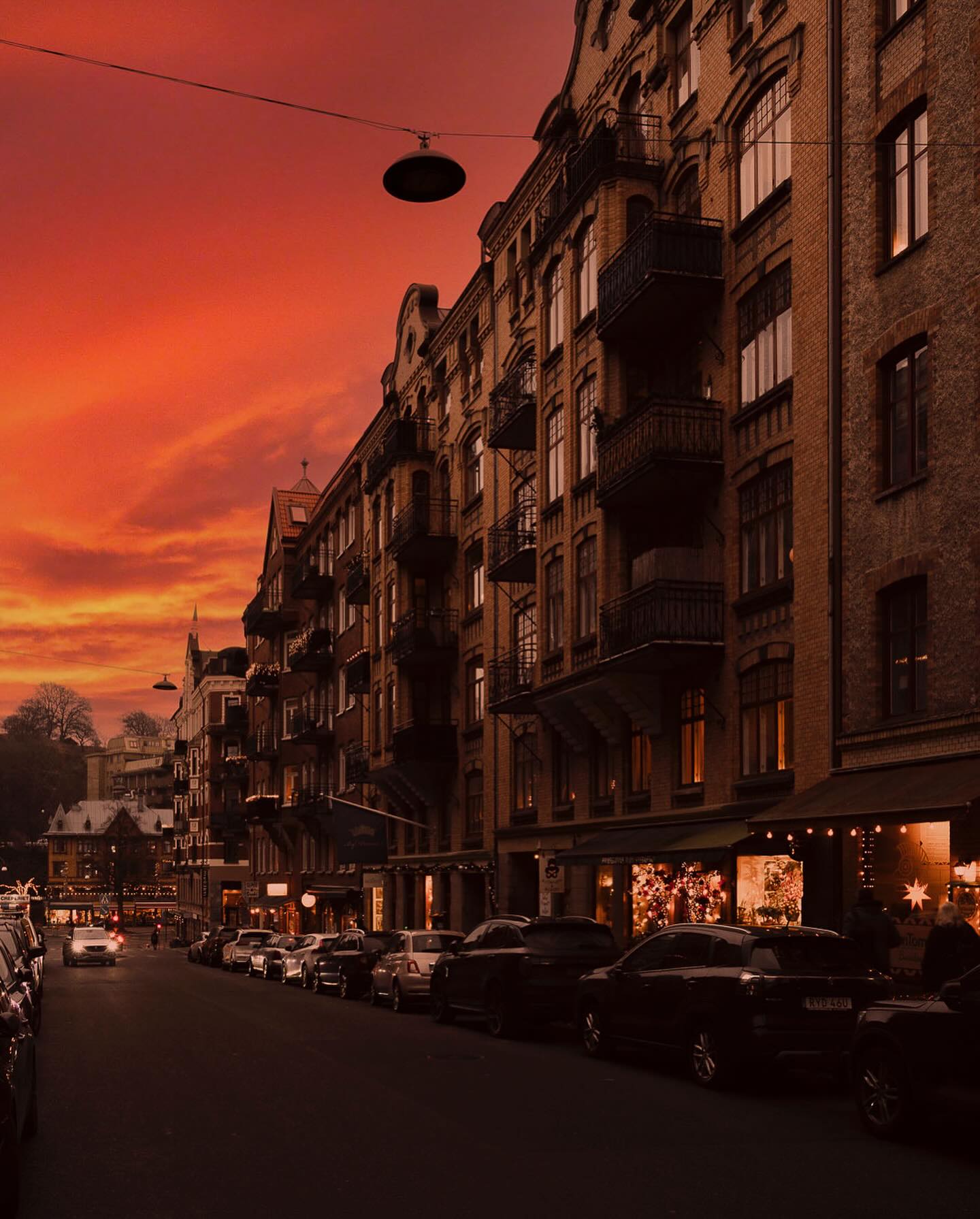 rue avec coucher de soleil Suède rue avec coucher de soleil Suède